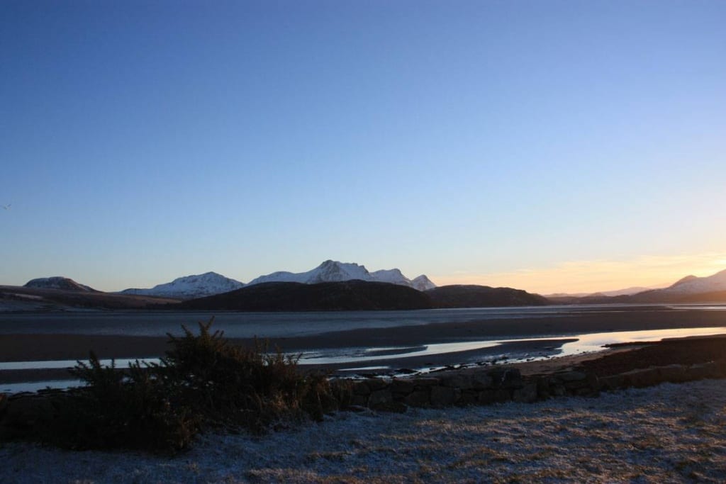 Loch view of the landscape and mountains - walking and wildlife